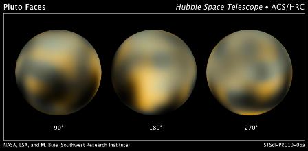 Hubble images showing the changing faces of Pluto